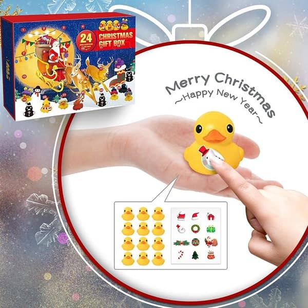 Julekalender Nedtelling 24 Dager Adventskalender Med Badeleker Gummiender Gavesett Julegave Til Barn