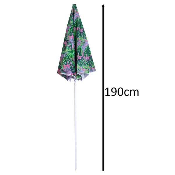 Strandparasoll / Parasoll - 150 cm 970 Gröna löv
