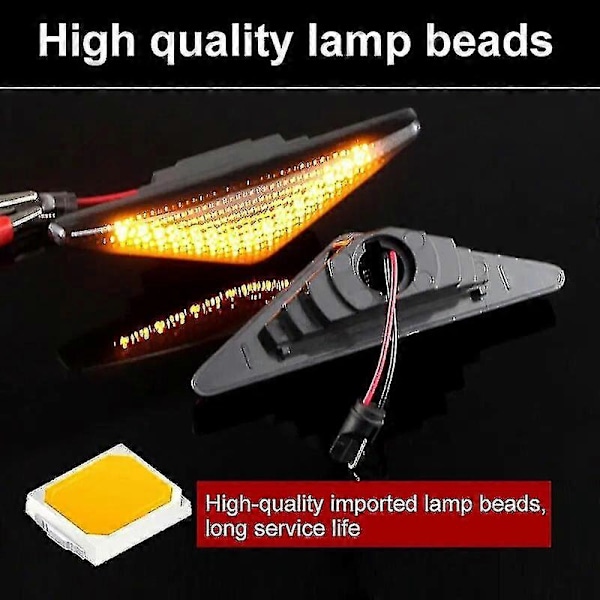 Flytande Sidomarkeringsljus LED Dynamiska Sidomarkeringsblinkers Blinklampa För Ford Mondeo 3 Mk3 Focus 1 Mk1 2pcs No Dynamic