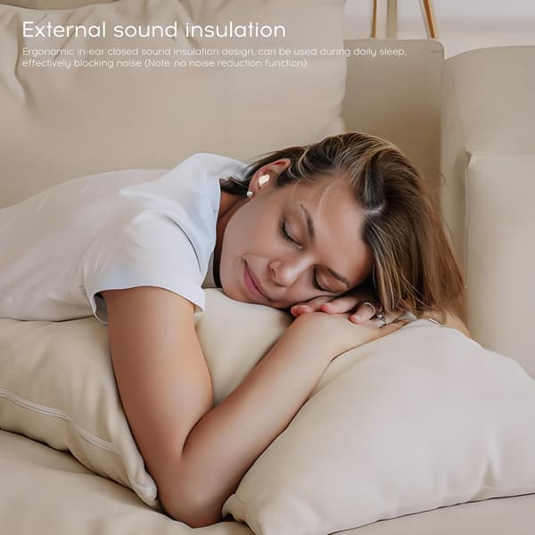 Sovehodetelefoner for sidesovere, mini usynlige trådløse Bluetooth 5.3 mikro soveørepropper beige Beige