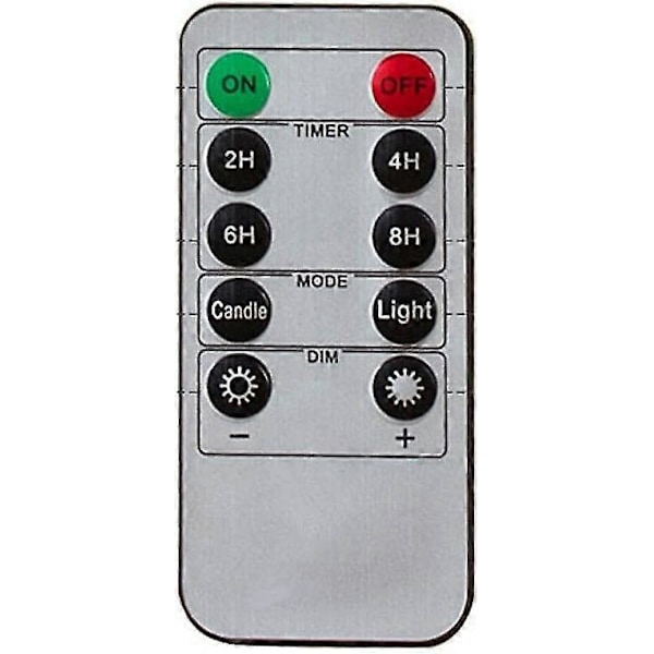 4x Universal Fjärrkontroll med 24-timmars Timer för Flamfria Vinglande LED-Ljus - Yvan