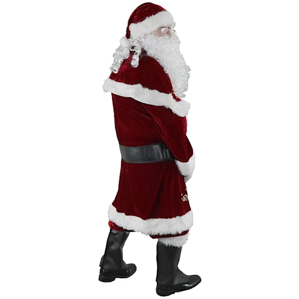 Juldräkter för vuxna, julkläder för män, julcosplaydräkter (vuxen sju-delars set XXL)