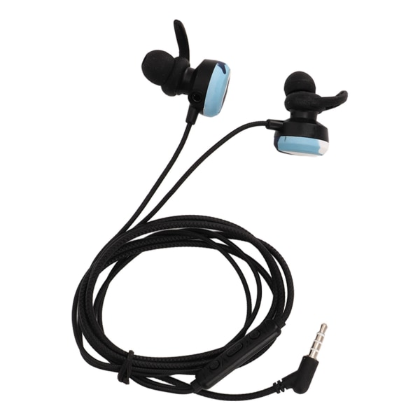 3,5 mm øretelefoner med ledning, hovedtelefoner med høj følsomhed, 1,2 m kabellængde, ledningsoøretelefoner med mikrofon, blå