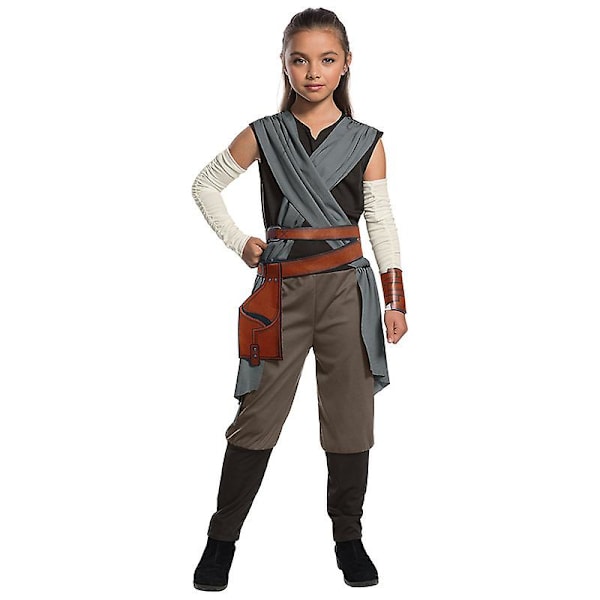 Rey Cosplay Star Wars Rey Skywalker Cosplay Kostym The Rise Of Skywalker Kostymer Uniform Halloweenfestkläder för barnkostym costume L