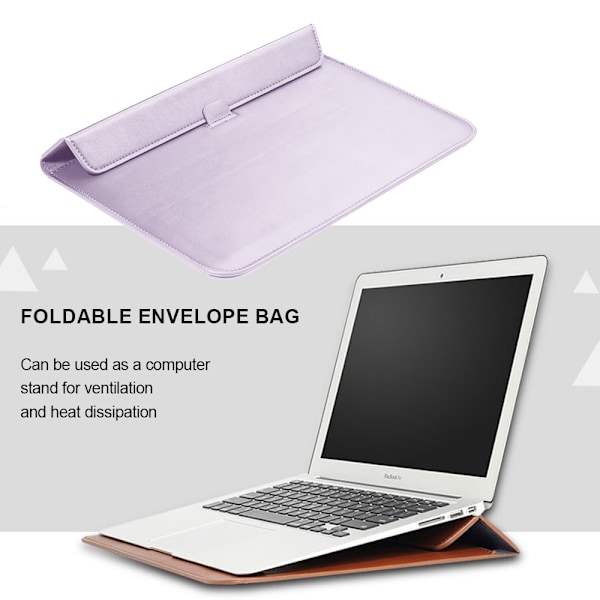 13-tommers laptop-sleeve i imitert skinn, konvoluttveske