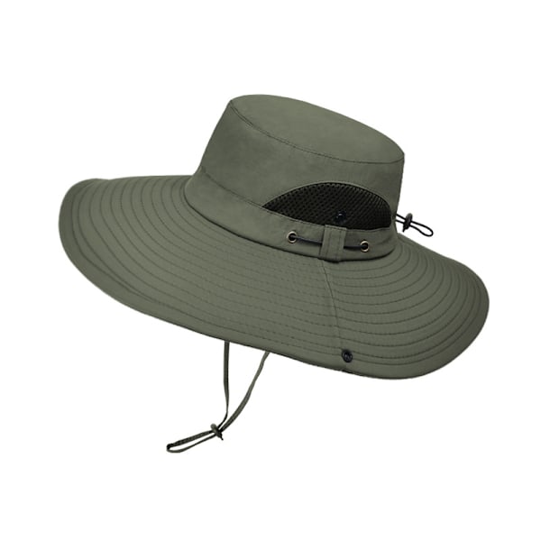 Solhatt Anti-UV UPF 50+ Utomhus Fiskehatt Bred Brim Fiske (Grön){ee} D