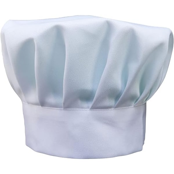 Kokkehatt, Unisex Kokkehatt, Kjøkkenhatt, Elastisk Kokkehatt, A