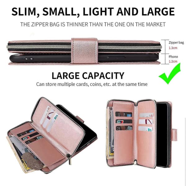 Etui til Samsung Galaxy S22 Ultra, Wallet Case Rosaguld
