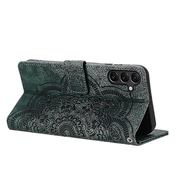 Frostat Läderfodral för Mandala Emed Retro Telefon Gree{ee} Green For Samsung Galaxy S23 FE 5G