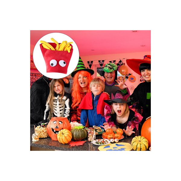 1 stk Halloween-hatt hodeplagg kostymefest pommes frites hatt fotorekvisitter