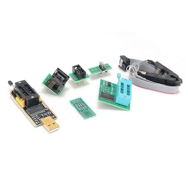 CH341a BIOS USB-programmer SOP8/DIP8 1.8V Adapter 8-pin testklemme-sett, egnet for hovedkort.