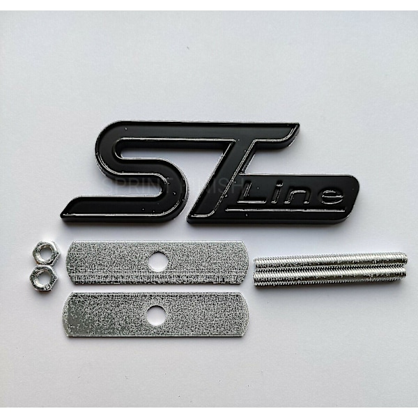 Mat Sort ST Line Grill Emblem Sæt Til Ford Focus Fiesta Puma Kuga Ecosport