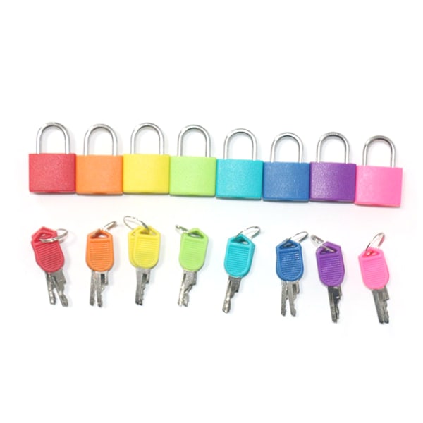 Färgglada Montessori Lås Nycklar Set Barn Lär Sig Lås med Nycklar Mini Hänglås med Nyckel Litet Bagage Hänglås{EE}