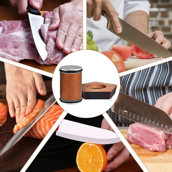 Knife Sharpener with Rollers, with Industrial Diamond at 12, 15, 17, 19 & 22 Degrees for Knife Sharpening, Knife Sharpening System with Rollers Black black