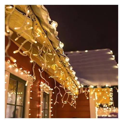 20m 600 LED Istappsslinga för Jul Trädgård, Gardinljusslinga, Varmvit