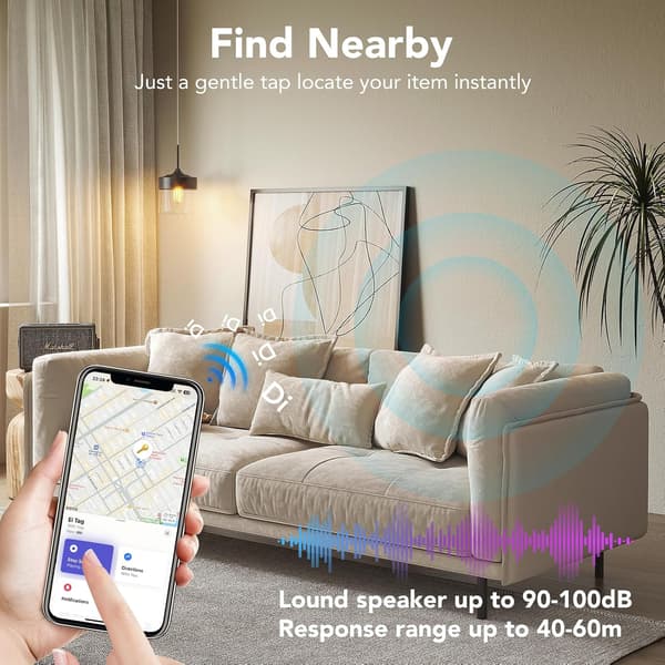 GPS-tracker 2-pack med app, stöldskydd, Bluetooth-tracker kompatibel med Apple Find My iOS, nyckelringsökare för nycklar, plånbok, husdjur