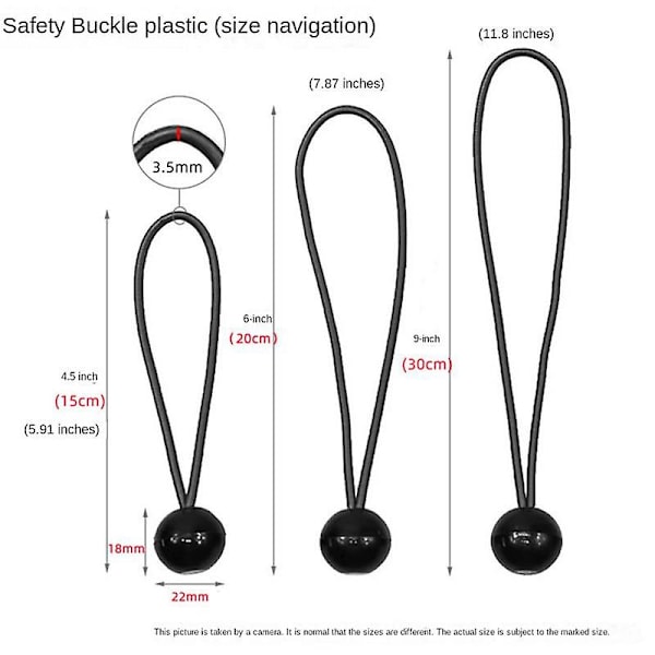Multifunktionel Elastisk Solid Plastik Reb Bold Presenning Trampolin Telt Elastikker Snore Fastgørelsesstropper C 15cm830