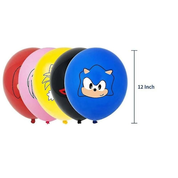 Sonic Hedgehog Födelsedagstillbehör, Sonic Folie Latex Ballonger Festtillbehör För Barnkalas Baby Shower Födelsedagsdekorationer