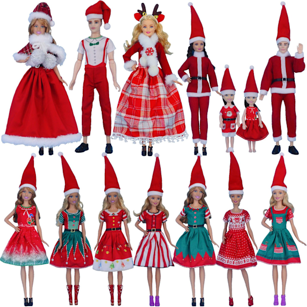 Barbie Julemode Kostume, 14 dele, 14 dukketilbehør