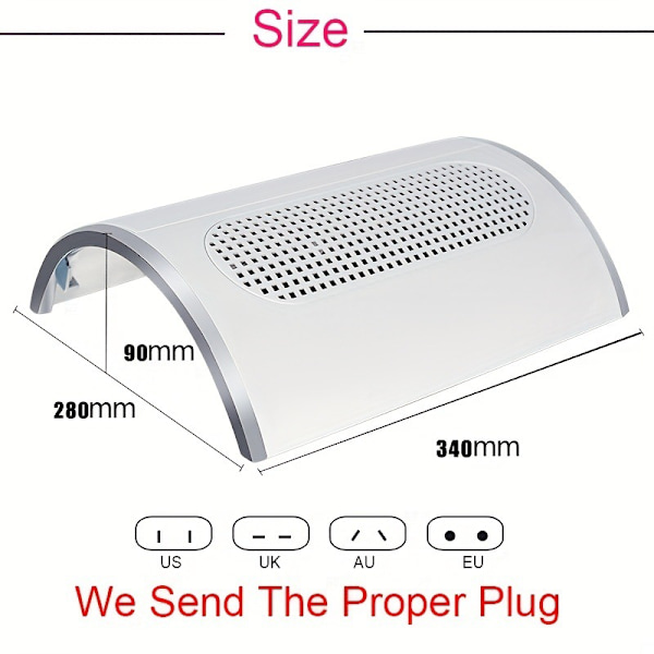 1 stark nageldammsugare, 80W hög effekt nageldamm