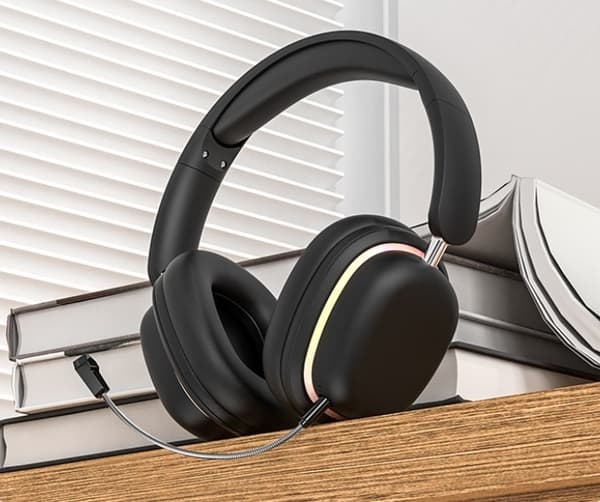 Trådløse Bluetooth-hodetelefoner Over Øret Støyreduserende Gaming Headset med Mikrofon Rosa