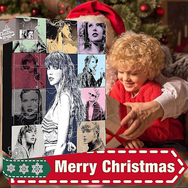 2023 Jule Taylor Swift Tema Adventskalender, 24 Dages Jule Nedtælling Blind Box Armbånd Kit Tilbehør
