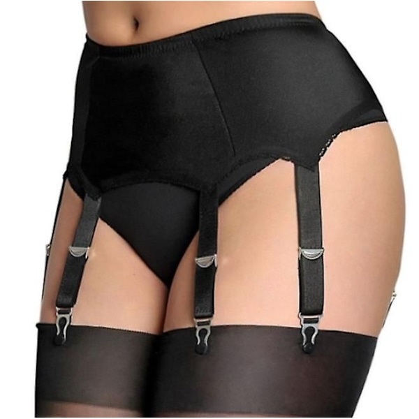 Sexiga Dam Spetsstrumpbandshållare Underkläder Remmar Suspender Strumpband Bälten Gåvor Svart Svart Svart Black XL