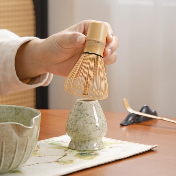 Matcha startpaket med bambuvisp traditionell japansk teservis 7-delad presentförpackning