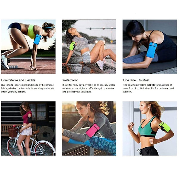 Universellt löpararmband, mobiltelefonhållare för sportarmband för löpning, fitness och gymträning,