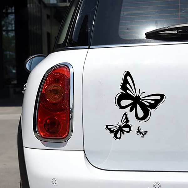 Bil Klistremerker Vinyl Dekal Sommerfugl Jentete Motorsykkel Dekorativ - Perfet Black