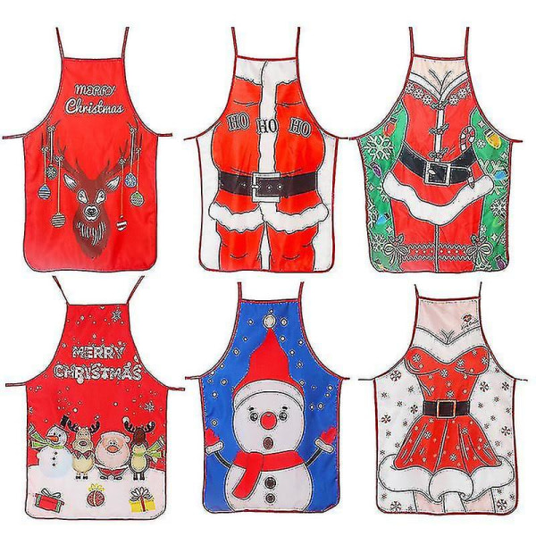 Christmas Aprons Adult Santa Apron Christmas Cooking Apron for Christmas Kitchen Accessories style7