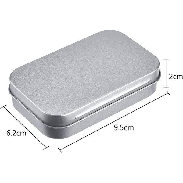 12-pack Metal Storage Tin with Lid, Rectangular Empty Tin with Lid, Mini Portable Storage Box for Key, Candy, Coin, Earrings