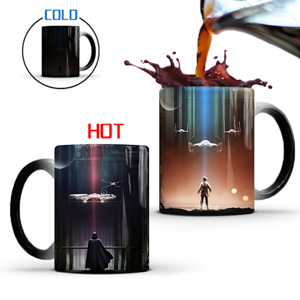 Darth Vader Fargeskiftende Krus Keramisk Kaffekrus Termisk Tekopp Nyhet Gave