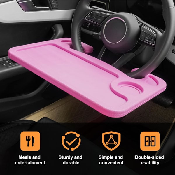 Auton Ohjauspyörän Pöytä, Monipuolinen Auton Ohjauspyörän Tarjotin, Matkatarvike Jatkuville Matkailijoille[ee] Pink