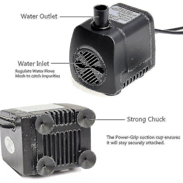 600l/t 4 LED Elektrisk Vannpumpe Fontene Liten Fontene Utendørs Hage Fiskedam [kk] EU Plug