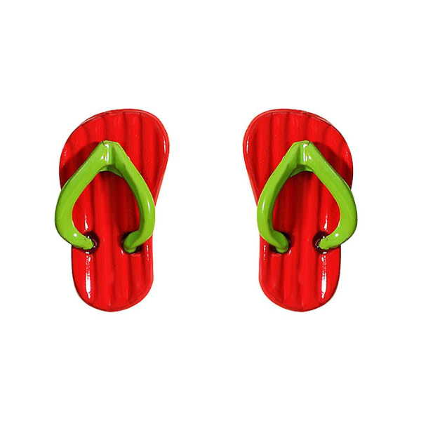 Par örhängen formade örhängen mode örhängen fest örhängen smycken (röd, grön) (2,5x1cm)