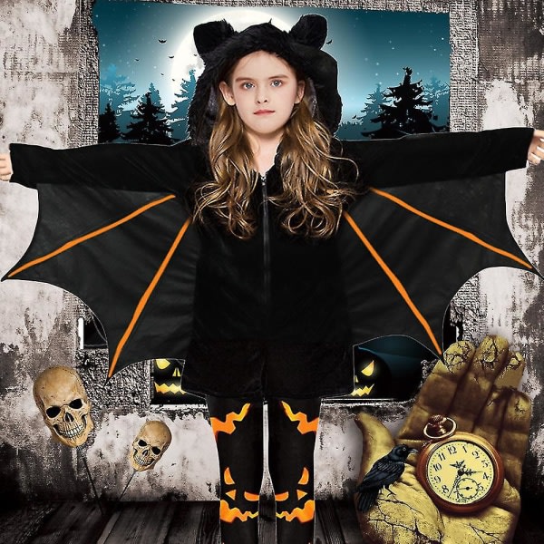 Lasten fleece-lepakkopuku Lapset Fuzzy Flying Bat Suit Kurpitsa Top Ulkovaatteet + Housut Lapset 150