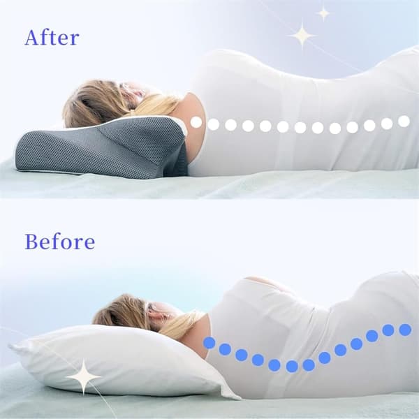 Søvnapnépude, cervikal pude (til behandling af søvnapné), højkvalitets memory foam-pude (til lindring af nakkesmerter), ergonomisk pude