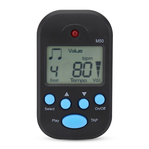 Mini Digital Beat Tap M50 Tempo Metronom Klips Musikinstrument (Svart)