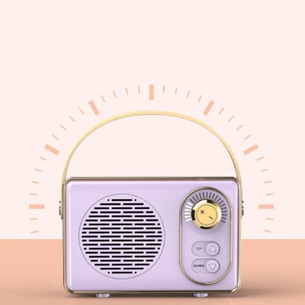 Premium Retro Bluetooth-kaiutin erittäin pitkällä akunkestolla, violetti