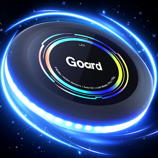 Uppladdningsbar LED Frisbee - 16 miljoner färger RGB - Smart läge - Automatisk tändning - Rolig present till jul, födelsedagar och camping Tri-Color blue