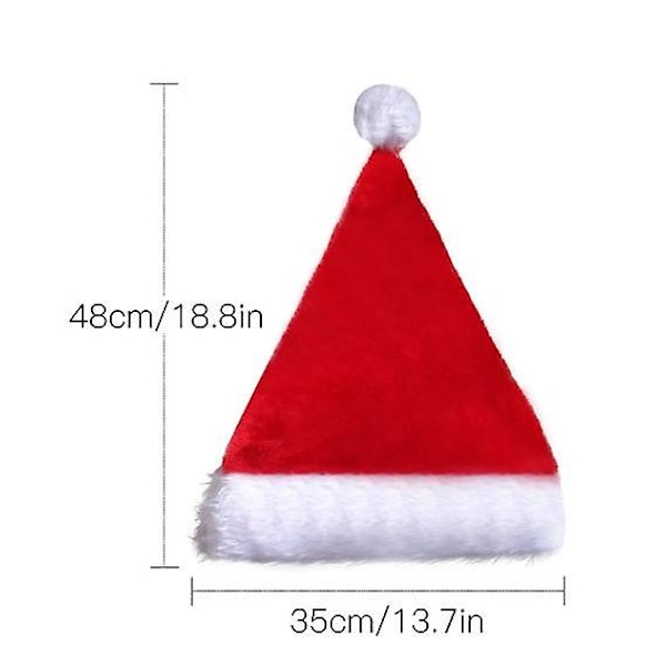 Julenissehatt for barn, kvinner, menn, voksne - Partyhatt for julekostyme med LED-belysning
