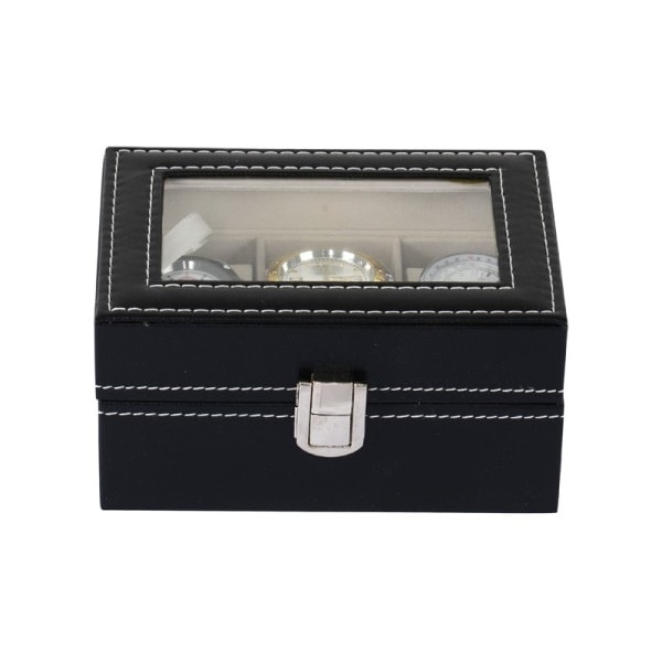 TG Lyxig Klockbox / Klocklåda / Klocklåda för 3 Klockor Svart{EE}