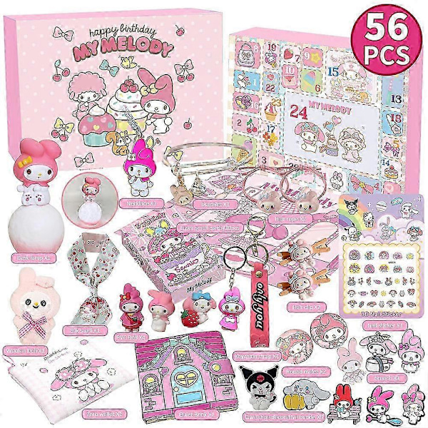 2024 Joulukalenteri Kuromi My Melody Cinnamoroll Sanrio Leikkikalut Tarvikkeet Tytöt Joululahjat My melody