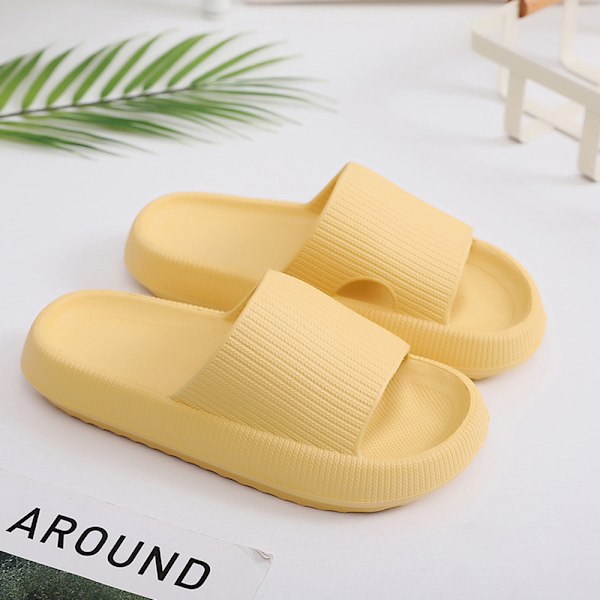 Lightweight Slippers Comfort Casual Slippers Open Toe Platform Beach Sandals Yellow