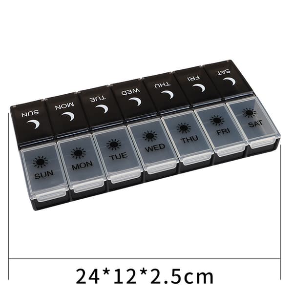 Weekly Pill Organizer, 2 Times a Day Morning and Night Medicine Box