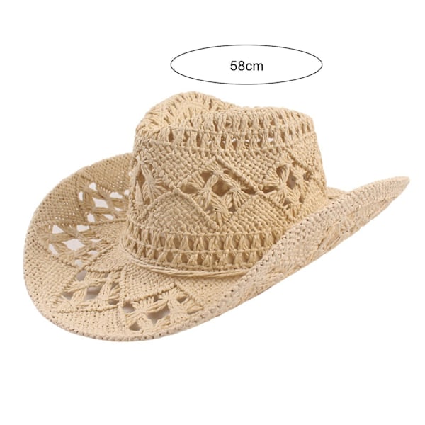 Cowboy-hattu Klassinen Vintage Kaiverrettu Unisex Kihara Reuna Leveälierinen Miesten Aurinkohattu Kalastushattu{EE} White