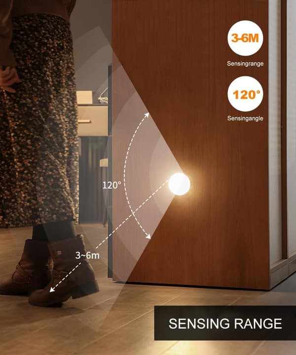 Rechargeable Smart Night Light with Motion Detection for Bedside Table, Wardrobe, and Hallway