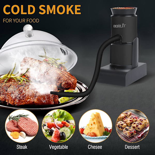 Cocktail Smoker Kannettava savustuslaite puulastuilla, kädessä pidettävä savustin sisäkäyttöön ruoalle, juomille, juustolle, grillaukseen, pizzalle, lohelle