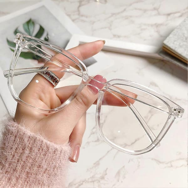 Unisex Blue Light Blocking Glasses Lightweight Non-Prescription Glasses For Gaming Reading Study Transparent Frame